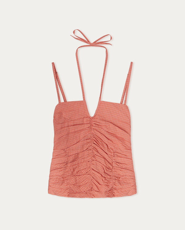 Yerse Draped Camisole Top in Salmon