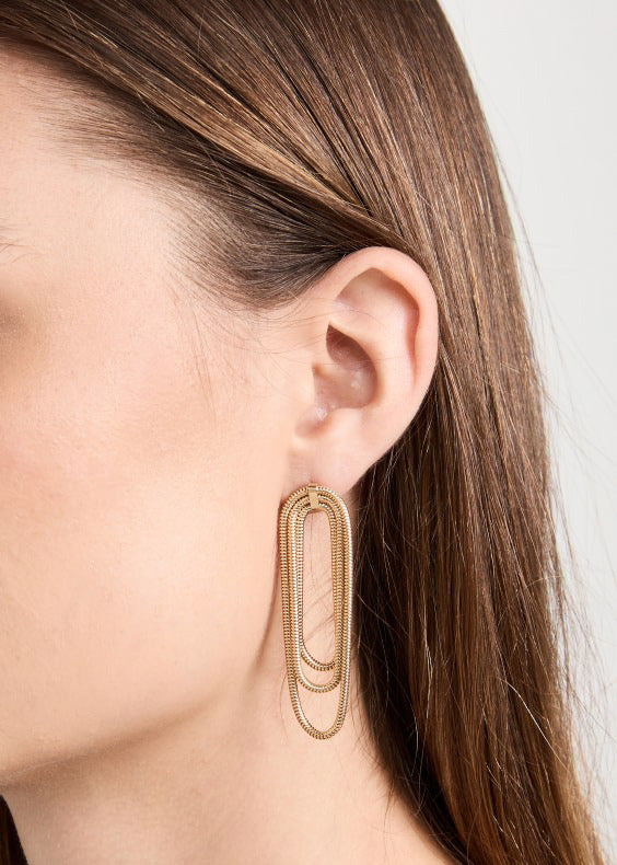 Jennifer Zeuner Julia 2" Earrings in Gold 14k