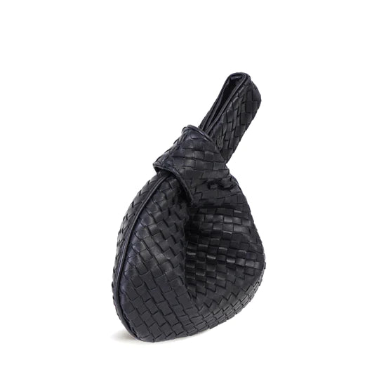 Milaner Rebecca Mini Woven Bag in Black