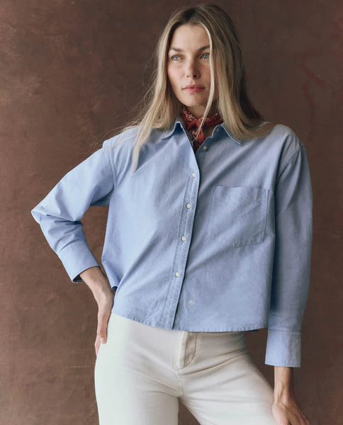 The Great Oxford Cropped Shirt - Blue and White – Mabel and Moss