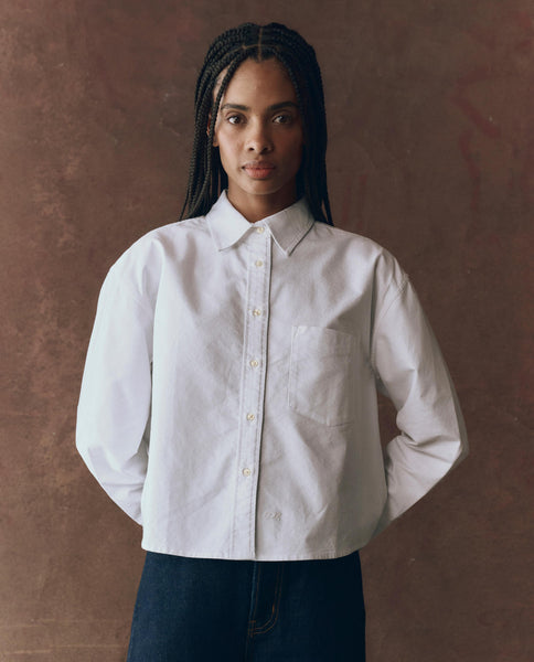 The Great Oxford Cropped Shirt - Blue and White – Mabel and Moss
