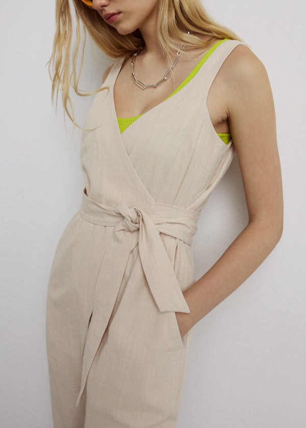 Eve Gravel Lopez Jumpsuit in White Sand