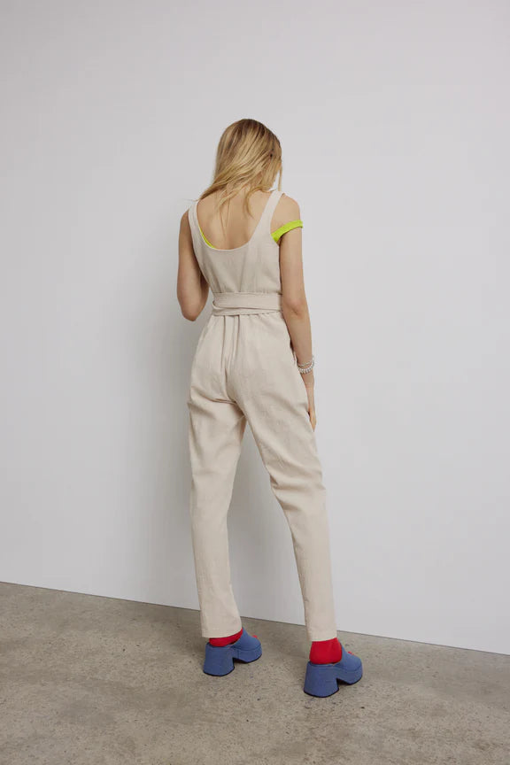 Eve Gravel Lopez Jumpsuit in White Sand