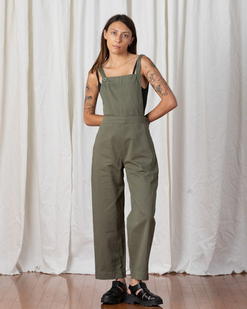 Ali Golden Fitted Overall in Faded Olive