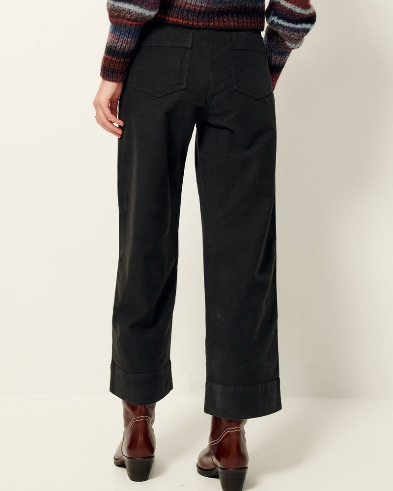 Hudpeach Semi-Wide Leg Pants in Black