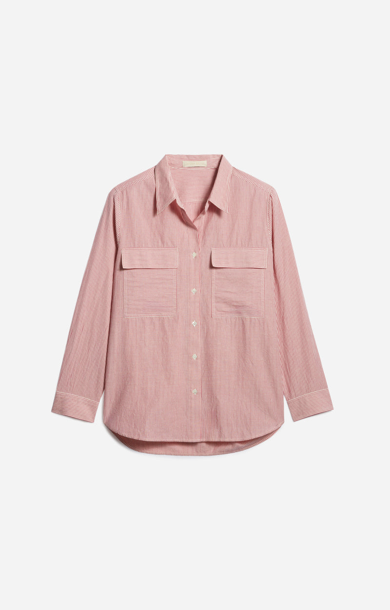 Vanessa Bruno Dim Buttondown Shirt Garnet Stripe