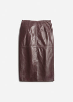 Vanessa Bruno Felindra Leather Skirt Burgundy