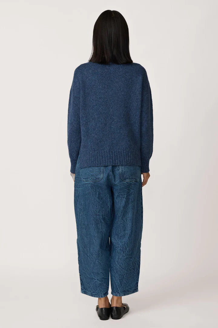 Laude the Label Totto Mock Turtleneck Sweater in Aegean Blue