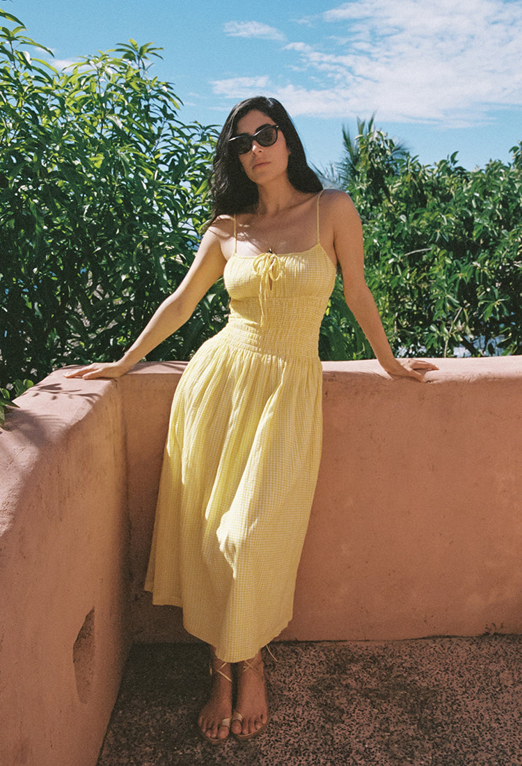 Ciao Lucia Barbara Sun Gingham Cotton Dress