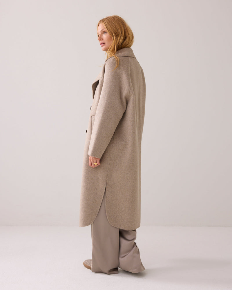 Summum Wool Coat in Taupe
