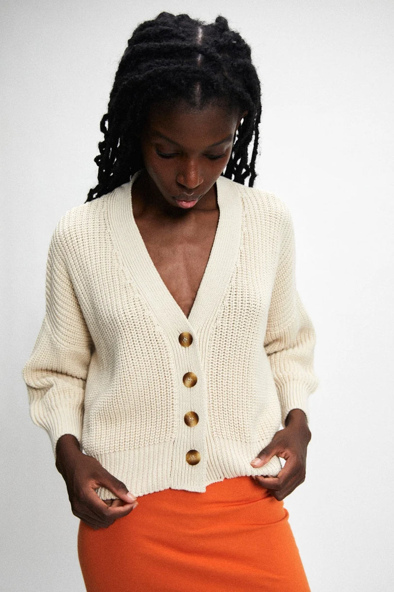 Rita Row Sclater Organic Cotton Cardigan in Beige