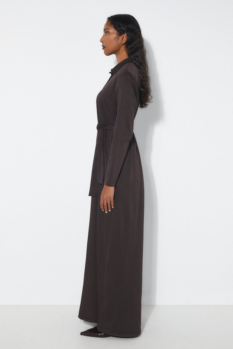 Rita Row Jumpsuit in Fig Brown