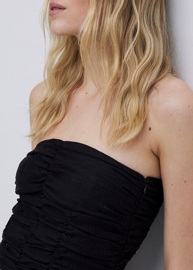 Draped Black Camisole Top - Yerse