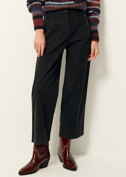 Hudpeach Semi-Wide Leg Pants in Black