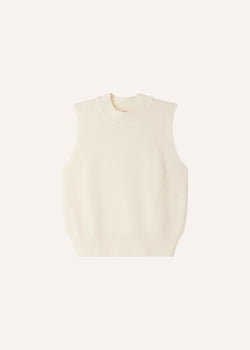 Sessun Baynino Knit Sleeveless Sweater Vest in Fleur De Sel