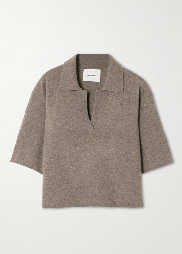 Lisa Yang Neela Collared Shirt Heathered Brown