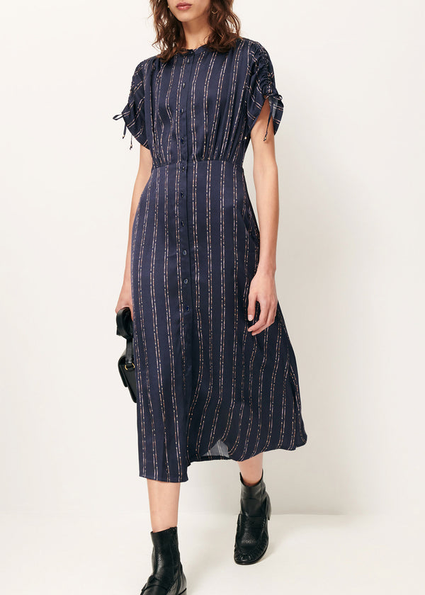 Sessun Nolong Midi Dress in Navy / Plumikat