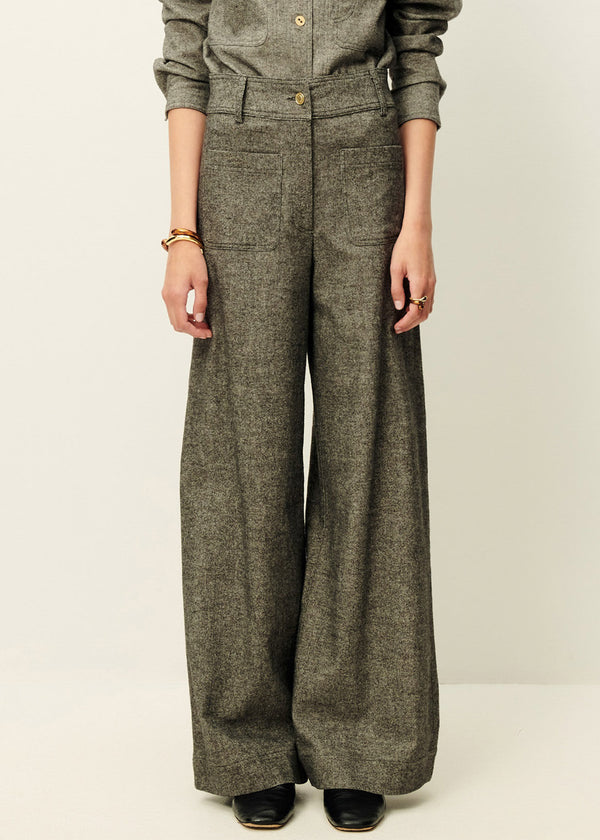 Sessun Manhatti Wide Pants in Estompe