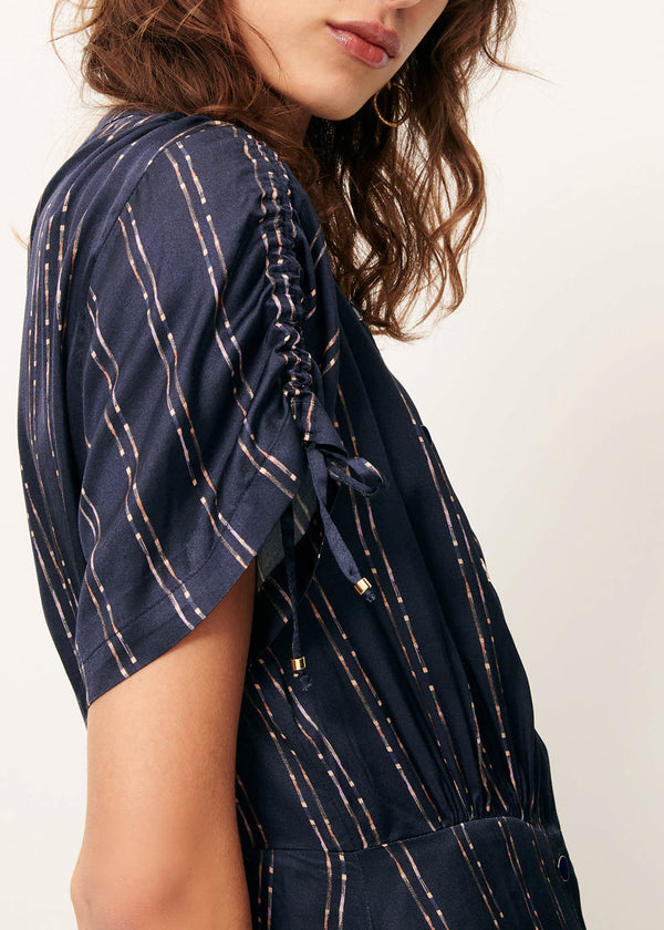 Sessun Nolong Midi Dress in Navy / Plumikat