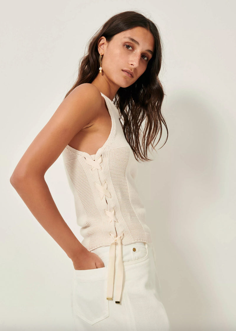 Sessun Mary R Creme Tank Top