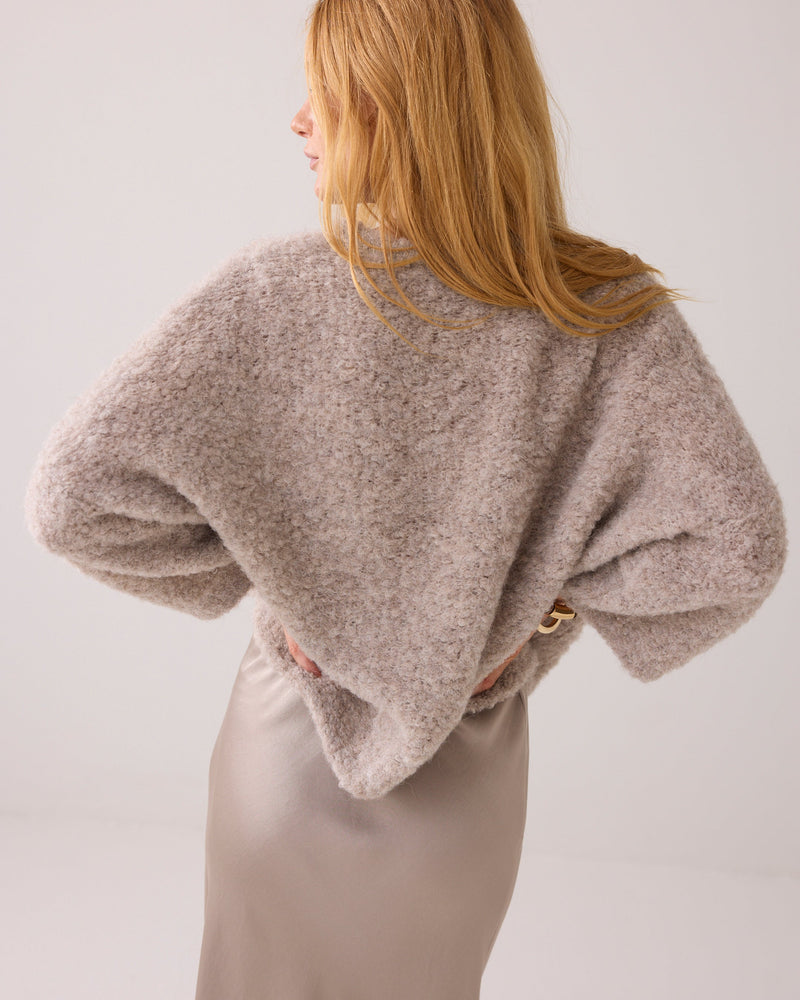 Summum Taupe Boucle Knit Sweater