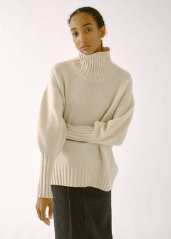 Sayaka Davis High Collar Sweater in Wheat