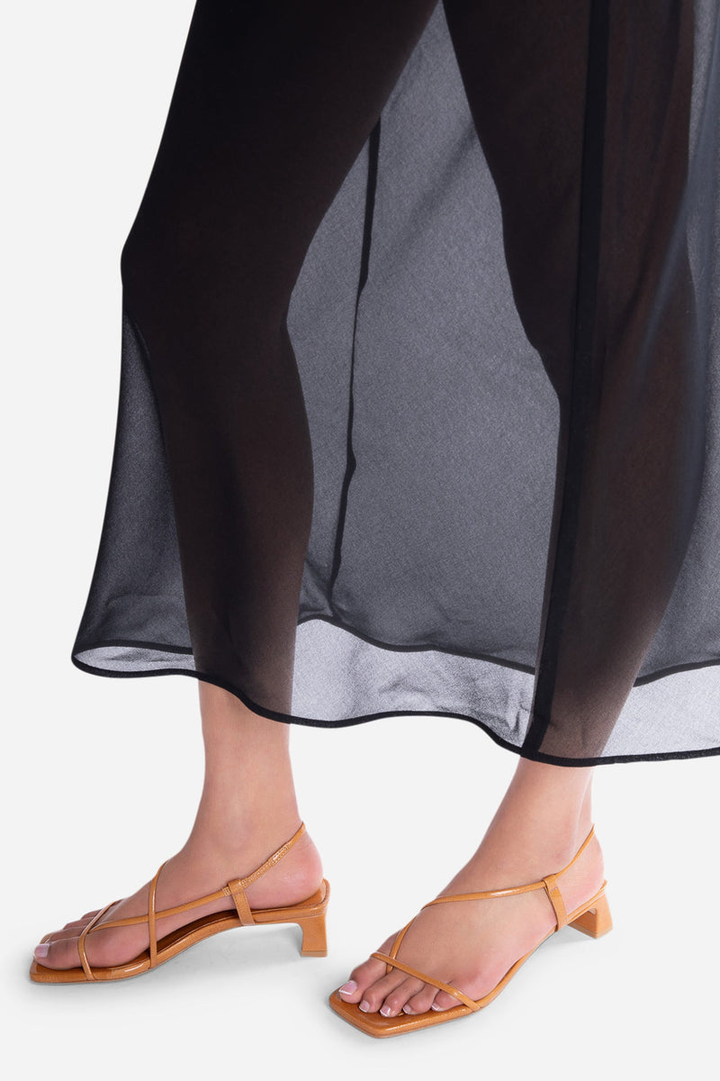 Intentionally Blank Anca Sandal Patent Leather Heel Chestnut