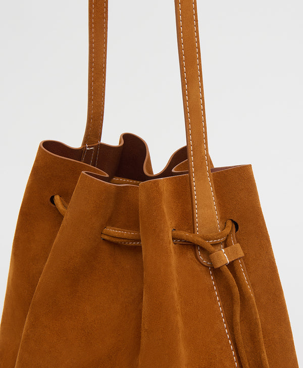 Mansur Gavriel Drawstring Cabas Bag in Saddle Suede