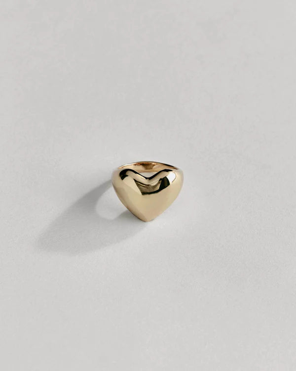 Annika Inez Bigger Heart Ring in Gold