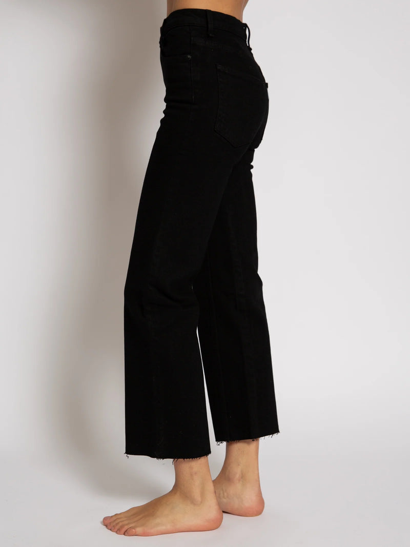 ASKK NY  Slim Crop Wide Leg in Black Resin