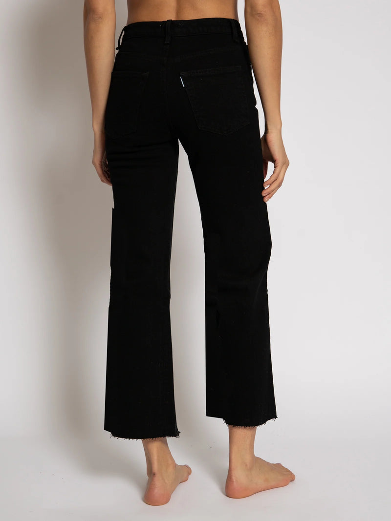 ASKK NY  Slim Crop Wide Leg in Black Resin