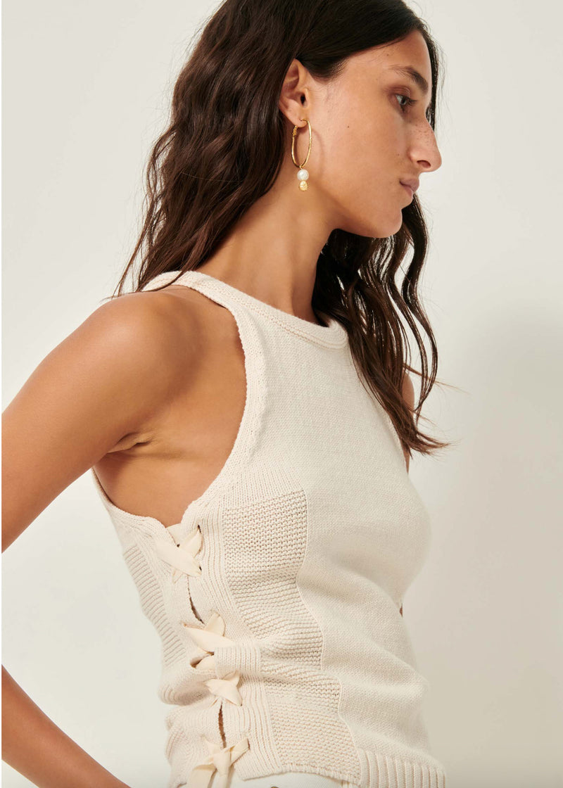 Sessun Mary R Creme Tank Top