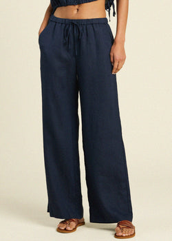 Trovata Vera Pants in Navy Linen