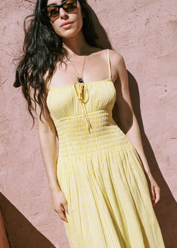 Ciao Lucia Barbara Sun Gingham Cotton Dress