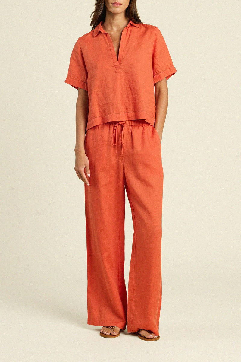 Trovata Cora Linen Shirt Dried Apricot