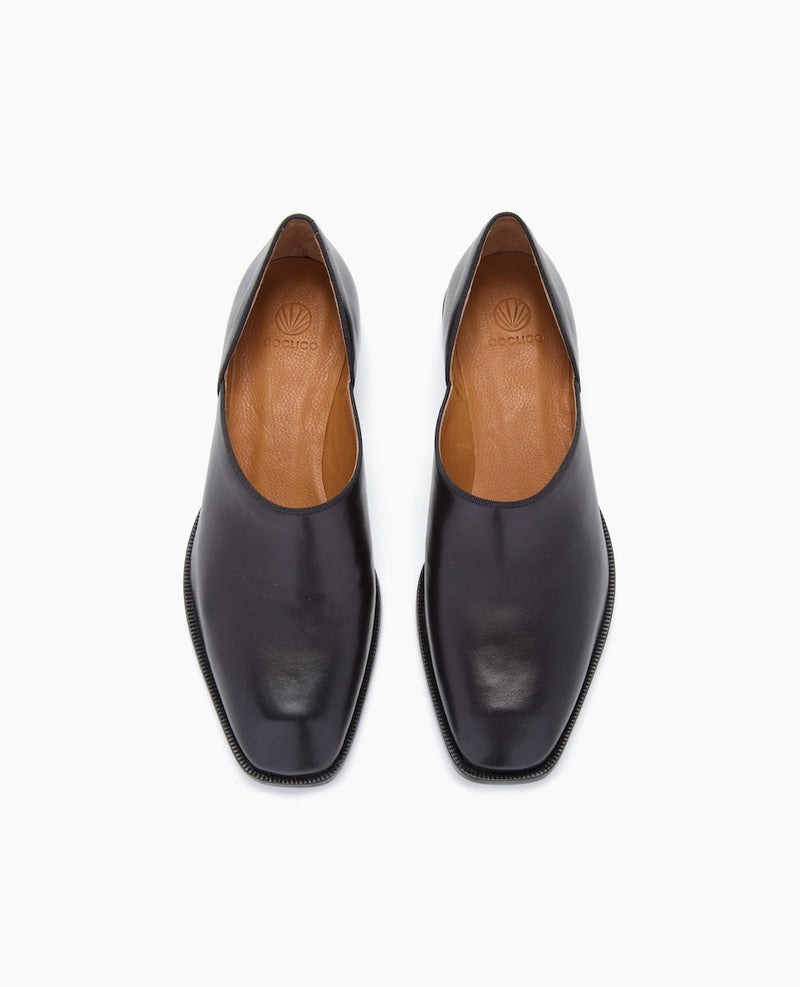 Coclico Jackie Opera Flat in Black Leather