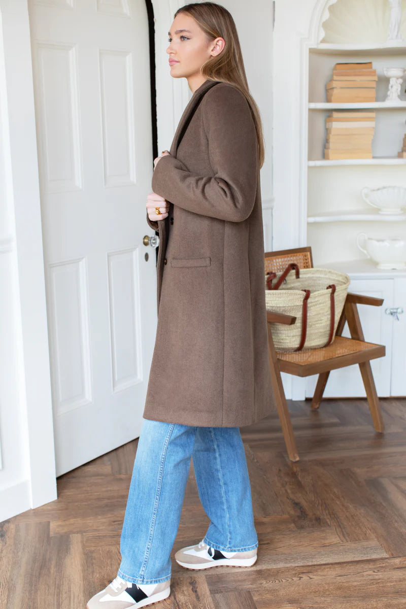 Emerson Fry Tailored Coat in Wool Umber