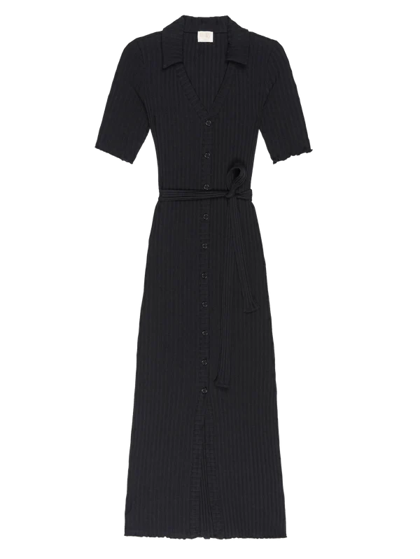 Nation LTD Enise Button Up Maxi in Jet Black