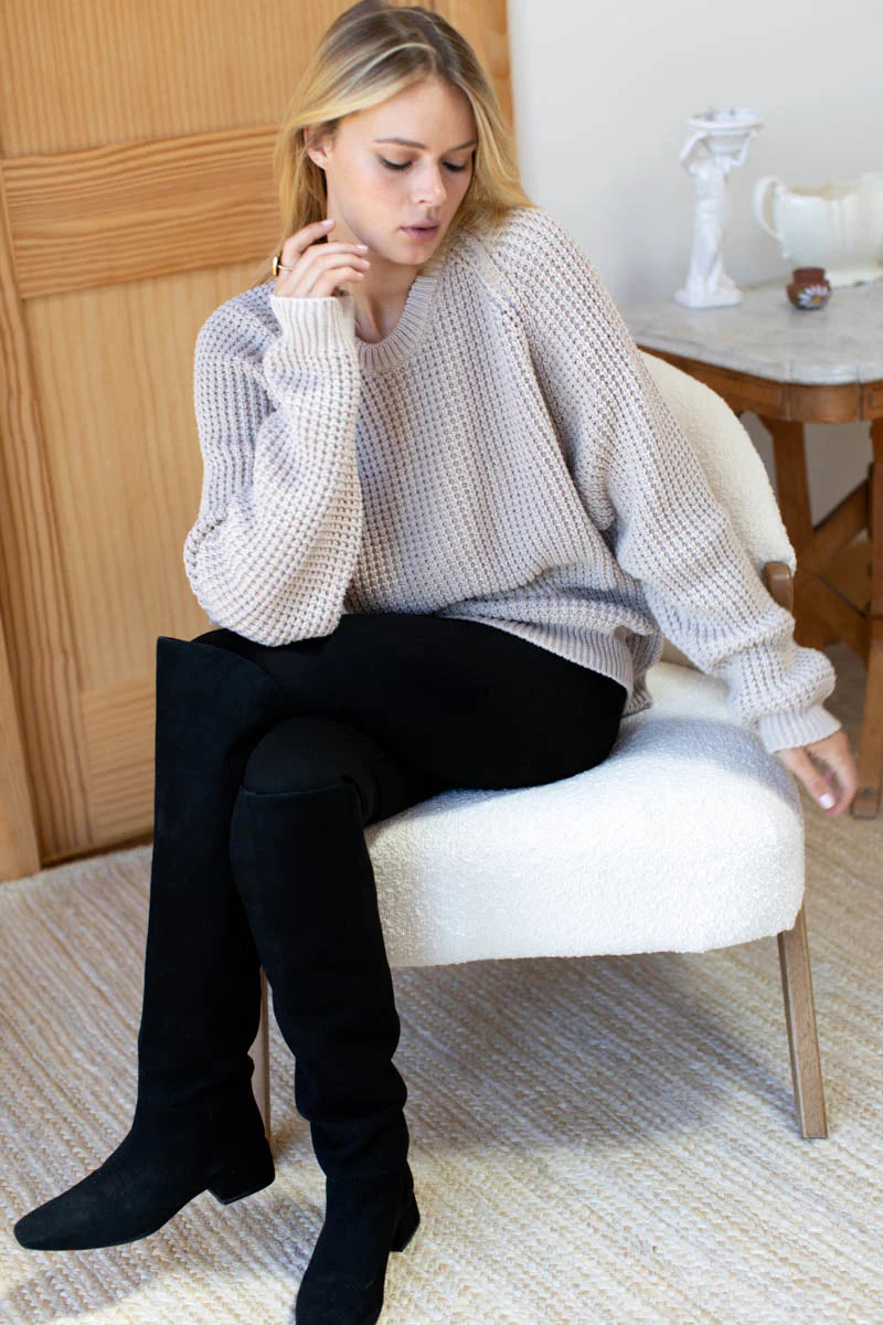 Emerson Fry Zip Layering Pant in Black Ponte