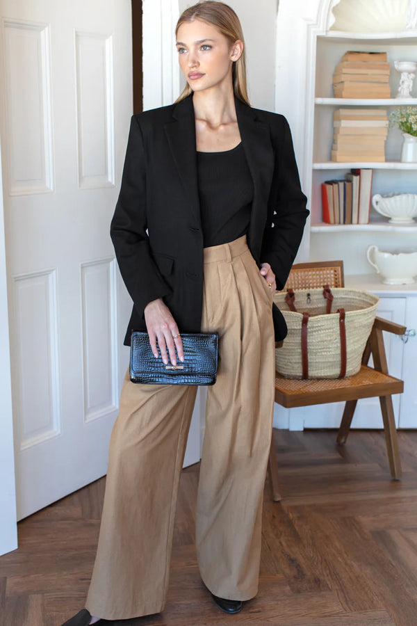 Emerson Fry Atelier Pleated Pant 2 in Umber Slubby
