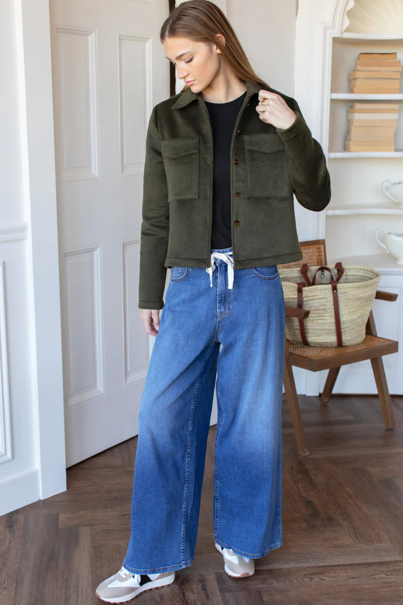 Emerson Fry Atelier Pocket Jacket in Army Green Wool