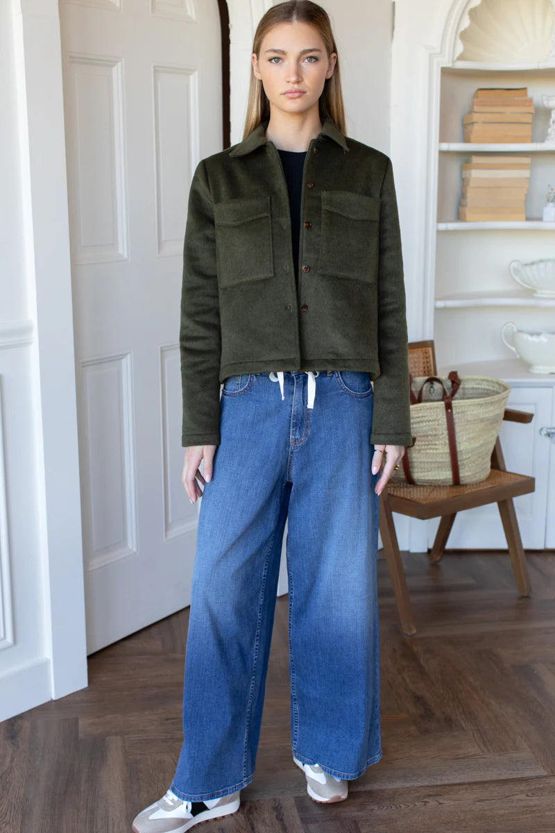 Emerson Fry Atelier Pocket Jacket in Army Green Wool