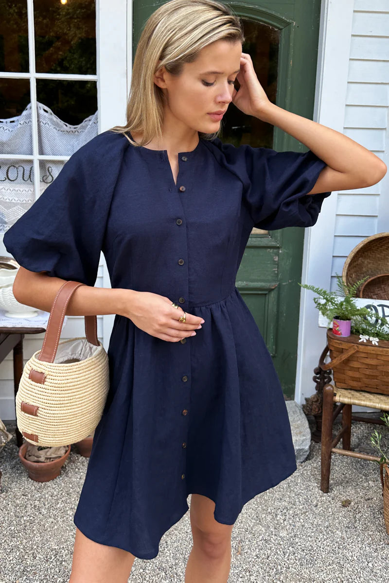 emerson fry dress Lucy Dress - Powder Blue Gold Dot Lurex
