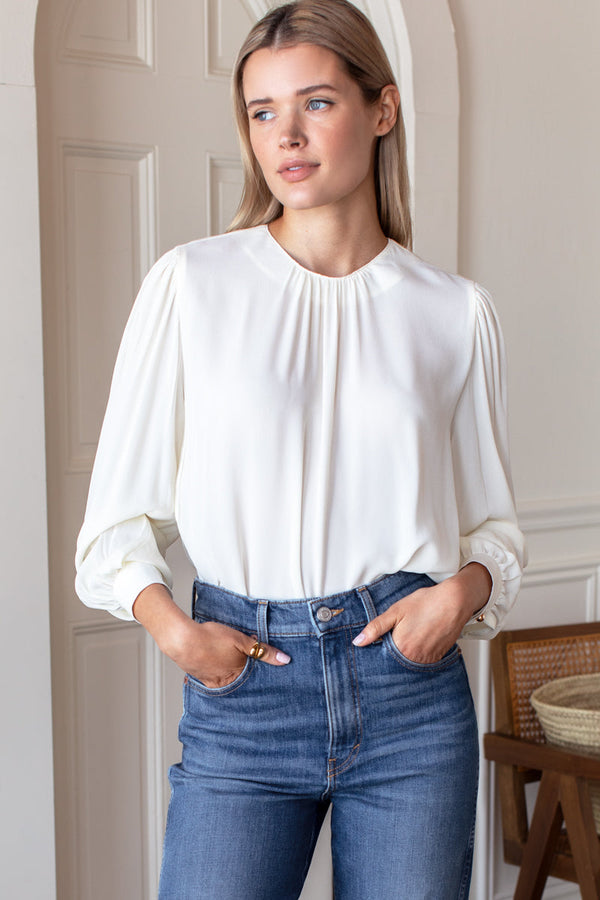 Emerson Fry Gathered Neckline Blouse - Star White