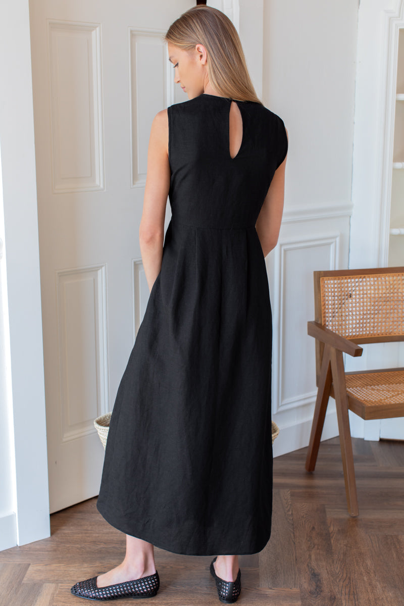 Plait Dress in Black - Emerson Fry