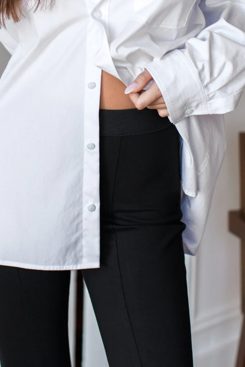 Emerson Fry Zip Layering Pant in Black Ponte