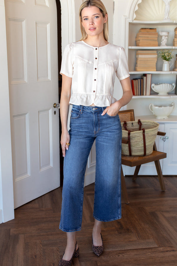 Emerson Fry Atelier Pintuck Top in Arctic Wolf