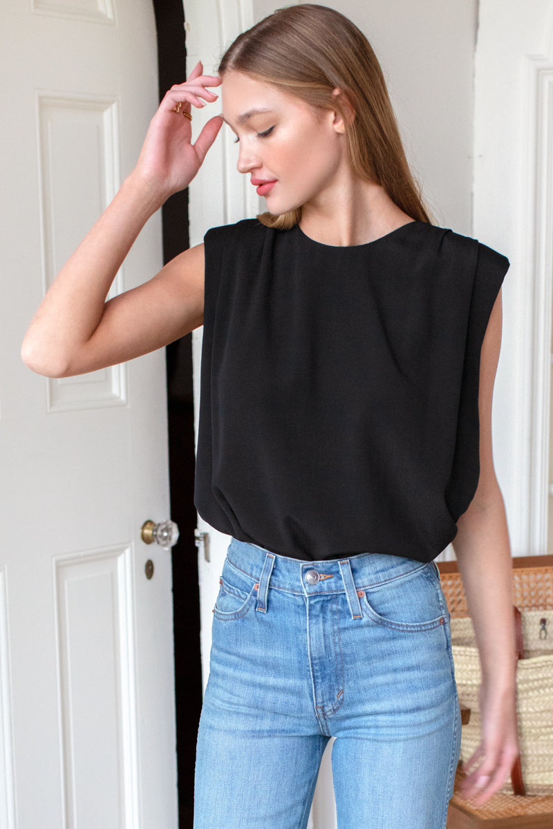Emerson Fry Sleeveless Shirt Black + White