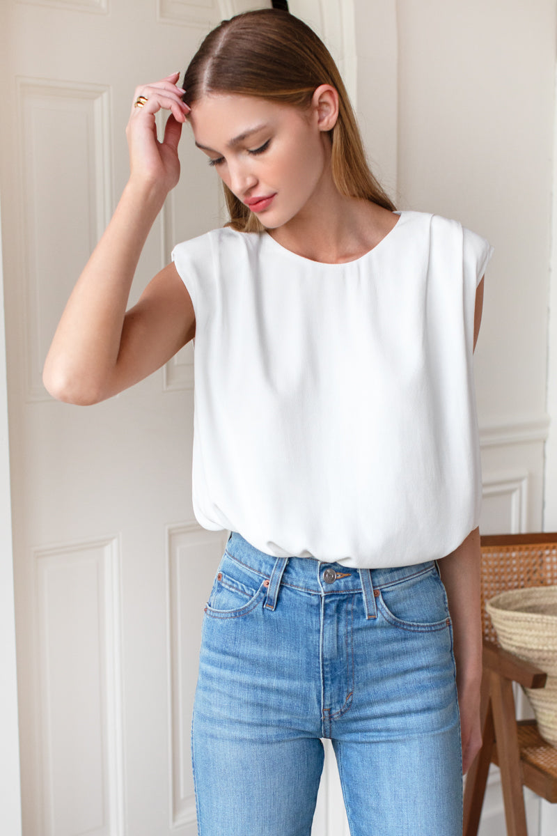 Emerson Fry Sleeveless Shirt Black + White