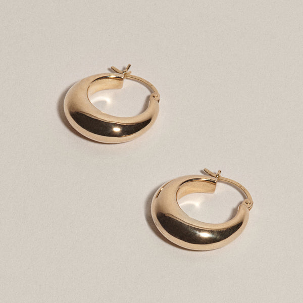 J. Hannah Arc Hoops II in 14k Yellow Gold